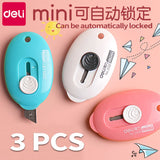 Deli Cute Plastic Art Knife Mini Knife 3PCS/Lot Cutter Kids Gift Office School Supplies Korean Stationery