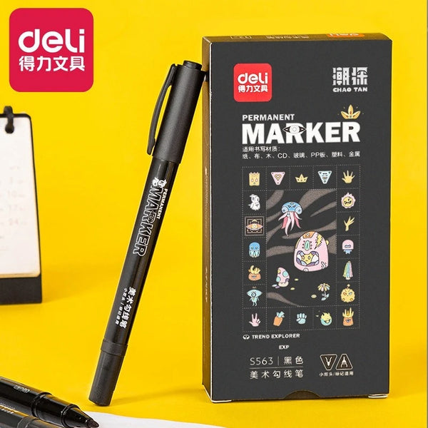 Deli Double Head Art Pens,Fineliner Pens,Technical Drawing Pen