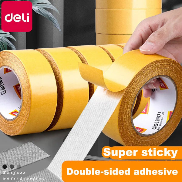 Deli Double Sided Tape Strong Fixation Translucent Mesh Waterproof Super Traceless High Viscosity Fixed Carpet Adhesive Tape