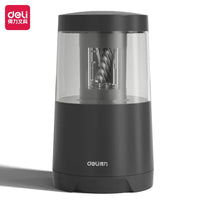 Deli Dual Power Electric Pencil Sharpener Multi-Pen Safety Protection Alloy Steel Roller Blade Pencil Sharpener Office Supplies