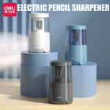 Deli Dual Power Electric Pencil Sharpener Multi-Pen Safety Protection Alloy Steel Roller Blade Pencil Sharpener Office Supplies