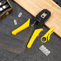 Deli Ethernet Crimper Contains Wire Stripper Crystal Head Multifunction Network Cable Telephone Cable Crimping Pliers