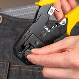 Deli Ethernet Crimper Contains Wire Stripper Crystal Head Multifunction Network Cable Telephone Cable Crimping Pliers
