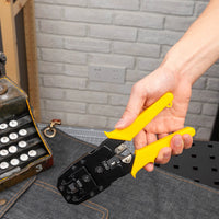 Deli Ethernet Crimper Contains Wire Stripper Crystal Head Multifunction Network Cable Telephone Cable Crimping Pliers