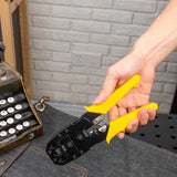 Deli Ethernet Crimper Contains Wire Stripper Crystal Head Multifunction Network Cable Telephone Cable Crimping Pliers