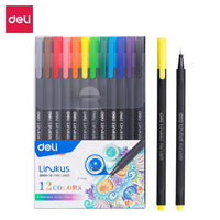 Deli Fineliner Pens Washable Neutral Color Marker pen for school office supplies Pen Set Kawaii Ink Pen Art Supplies
