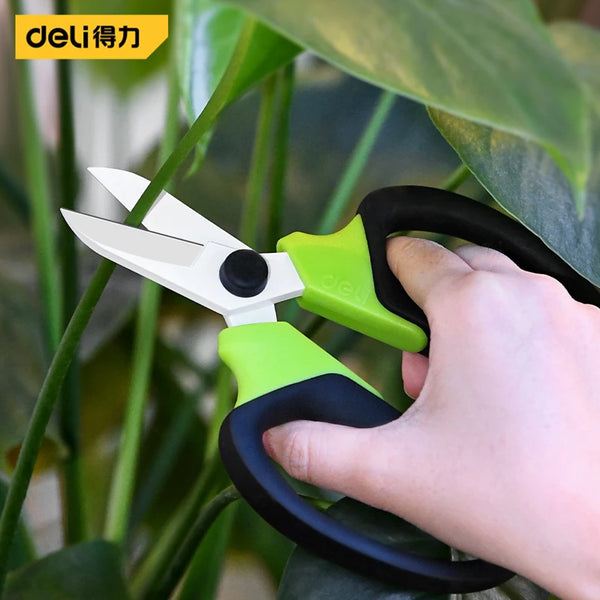 Deli Gardening Tools 1 Pcs 7'' Professional Pruning Shears Flower Scissor for Bonsai Tree Branches Multifunction Pruning Tools