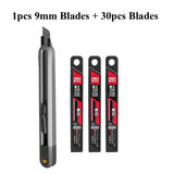 Deli Heavy Duty 9mm/18mm/Auto-Retractable Utility Knife, Sharp Black SK2 Carbon Steel Blades Box Cutter for Cardboard, Cartons