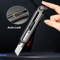 Deli Heavy Duty Home Utility Knife Box Cutter, Retractable Self Locking Package Boxes Opener Cutting for Home Warehouse Office
