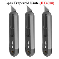 Deli Heavy Duty Home Utility Knife Box Cutter, Retractable Self Locking Package Boxes Opener Cutting for Home Warehouse Office