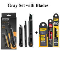 Deli Heavy Duty Home Utility Knife Box Cutter, Retractable Self Locking Package Boxes Opener Cutting for Home Warehouse Office