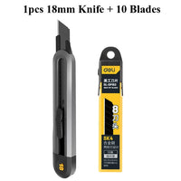 Deli Heavy Duty Home Utility Knife Box Cutter, Retractable Self Locking Package Boxes Opener Cutting for Home Warehouse Office