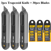 Deli Heavy Duty Home Utility Knife Box Cutter, Retractable Self Locking Package Boxes Opener Cutting for Home Warehouse Office