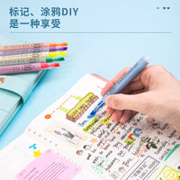 Deli Highlighter 6Pcs/Bag 6 Colors Cute Pen Mark Pen Chisel tip for DIY Paiting Office School Supplies Stationery