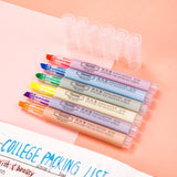 Deli Highlighter 6Pcs/Bag 6 Colors Cute Pen Mark Pen Chisel tip for DIY Paiting Office School Supplies Stationery
