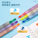 Deli Highlighter 6Pcs/Bag 6 Colors Cute Pen Mark Pen Chisel tip for DIY Paiting Office School Supplies Stationery