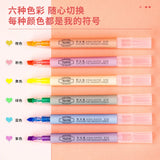 Deli Highlighter 6Pcs/Bag 6 Colors Cute Pen Mark Pen Chisel tip for DIY Paiting Office School Supplies Stationery