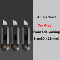 Deli Home Mini Auto-Retract Utility Knife Front Self-Locking Small Pocket Box Cutter couteau Art Supplies School Stationery нож