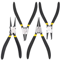 Deli Industry Hand Tools 4 Pcs 7" Circlip and Snap Ring Pliers Set Internal External Straight Curved Retain Snap Ring Pliers