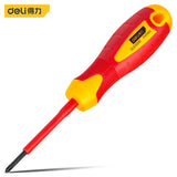 Deli Insulated Screwdriver CRV 1000V Slotted Screwdriver Repair Tool Flat Cross Screw Driver Hand Tool 1pcs 3mm 4mm 5.5 mm