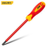 Deli Insulated Screwdriver CRV 1000V Slotted Screwdriver Repair Tool Flat Cross Screw Driver Hand Tool 1pcs 3mm 4mm 5.5 mm