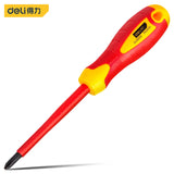 Deli Insulated Screwdriver CRV 1000V Slotted Screwdriver Repair Tool Flat Cross Screw Driver Hand Tool 1pcs 3mm 4mm 5.5 mm