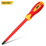 Deli Insulated Screwdriver CRV 1000V Slotted Screwdriver Repair Tool Flat Cross Screw Driver Hand Tool 1pcs 3mm 4mm 5.5 mm