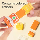 Deli Kawaii Roller Eraser Fox-Shaped Design Anti-Loss Rubber Eraser Crumbs Collection Gift School Supplies Stationery for Kids