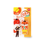 Deli Kawaii Roller Eraser Fox-Shaped Design Anti-Loss Rubber Eraser Crumbs Collection Gift School Supplies Stationery for Kids