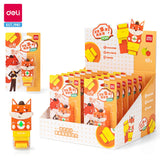 Deli Kawaii Roller Eraser Fox-Shaped Design Anti-Loss Rubber Eraser Crumbs Collection Gift School Supplies Stationery for Kids