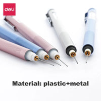 Deli Mechanical Pencil 0.7mm HB Metal Automatic Pencils for Student Art Sketch Writing 2B Pencil Lead Refills With Erasers