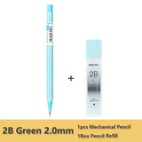 Deli Mechanical Pencil 2.0mm lead HB 2B Drawing Writing Activity Pencils led pencils for school With lead pencil knife