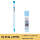 Deli Mechanical Pencil 2.0mm lead HB 2B Drawing Writing Activity Pencils led pencils for school With lead pencil knife