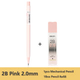 Deli Mechanical Pencil 2.0mm lead HB 2B Drawing Writing Activity Pencils led pencils for school With lead pencil knife