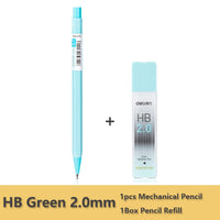Deli Mechanical Pencil 2.0mm lead HB 2B Drawing Writing Activity Pencils led pencils for school With lead pencil knife