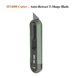 Deli Metal ABS Plastic Utility Knife Box Cutter, Snap off 9mm/18mm Carbon Steel Blades Auto Retractable Carton Cutting Tools