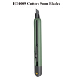 Deli Metal ABS Plastic Utility Knife Box Cutter, Snap off 9mm/18mm Carbon Steel Blades Auto Retractable Carton Cutting Tools