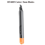 Deli Metal ABS Plastic Utility Knife Box Cutter, Snap off 9mm/18mm Carbon Steel Blades Auto Retractable Carton Cutting Tools