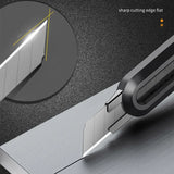 Deli Metal ABS Plastic Utility Knife Box Cutter, Snap off 9mm/18mm Carbon Steel Blades Auto Retractable Carton Cutting Tools
