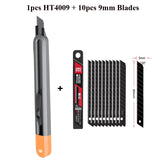 Deli Metal ABS Plastic Utility Knife Box Cutter, Snap off 9mm/18mm Carbon Steel Blades Auto Retractable Carton Cutting Tools