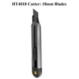 Deli Metal ABS Plastic Utility Knife Box Cutter, Snap off 9mm/18mm Carbon Steel Blades Auto Retractable Carton Cutting Tools