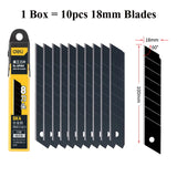 Deli Metal ABS Plastic Utility Knife Box Cutter, Snap off 9mm/18mm Carbon Steel Blades Auto Retractable Carton Cutting Tools