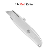 Deli Metal Pocket Knife нож Heavy Duty Utility Knife Retractable Box Cutter Aluminum Alloy couteau SK5 Blade for Cartons Box