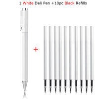 Deli Metal Sign Pen Gel Ink Pen 9.5mm Signing Stylo PREMEC Smooth Refill MiKuni Japan Ink Caneta OEM Black Blue Ink
