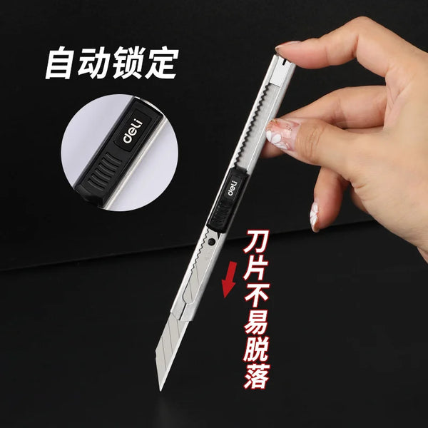 Deli Metal Utility Knife Paper Cutter Retractable Box Cutter Vinyl Cra –  AOOKMIYA