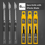 Deli Metal Utility Knife Small Alummium Paper Cutter нож With Sharp Blades Safety Stationery Art Tools With Auto-Locking Design