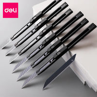 Deli Metal Utility Knife Small Alummium Paper Cutter нож With Sharp Blades Safety Stationery Art Tools With Auto-Locking Design