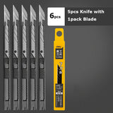 Deli Metal Utility Knife Small Alummium Paper Cutter нож With Sharp Blades Safety Stationery Art Tools With Auto-Locking Design