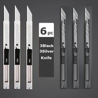 Deli Metal Utility Knife Small Alummium Paper Cutter нож With Sharp Blades Safety Stationery Art Tools With Auto-Locking Design