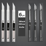 Deli Metal Utility Knife Small Alummium Paper Cutter нож With Sharp Blades Safety Stationery Art Tools With Auto-Locking Design